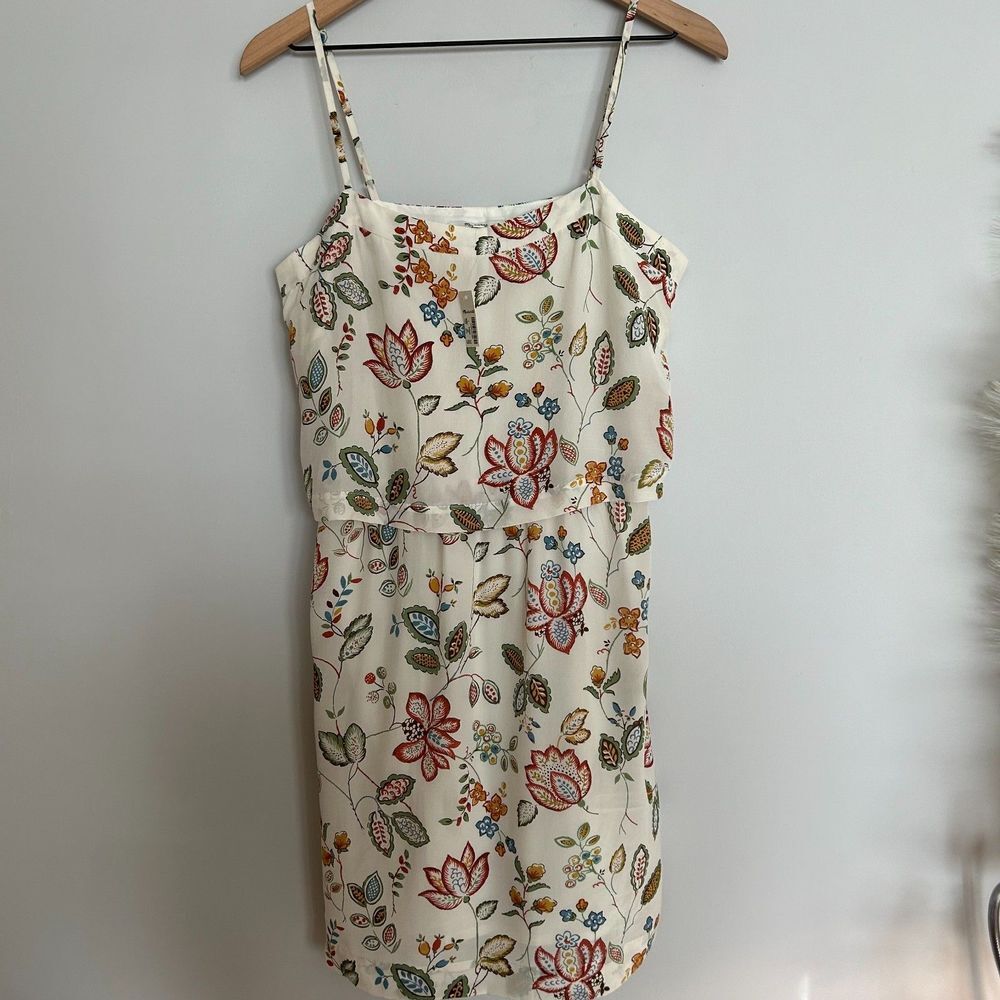 Madewell 100% Silk Overlay Cami Dress Botanical - Picture 6 of 12